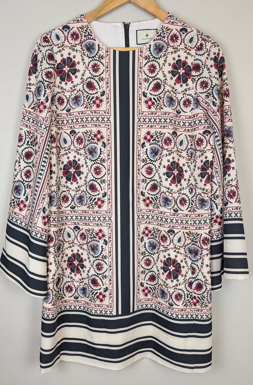 Tuckernuck Jamie Patchwork Floral Mini Dress Ivory S